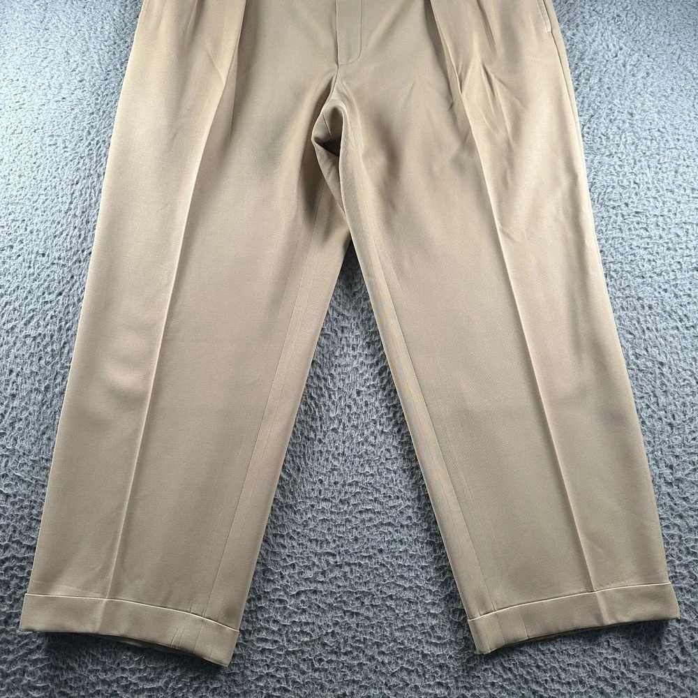 Vtg Polo Ralph Lauren Dress Pants Mens 40(38 Fit)Beige Pleated Virgin Wool Italy